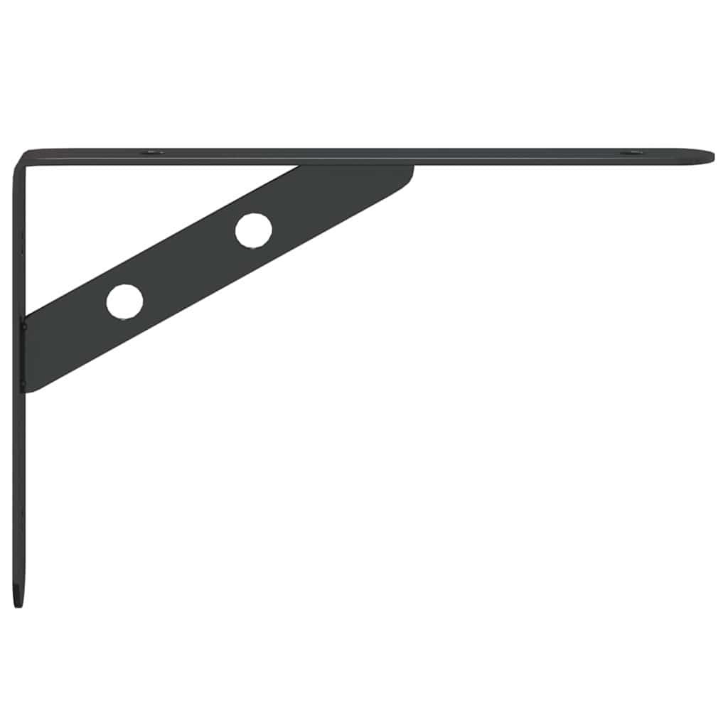 Staffe per Mensola 4 pz 20x2,5x14 cm in Acciaio Inox Nero | homemem39