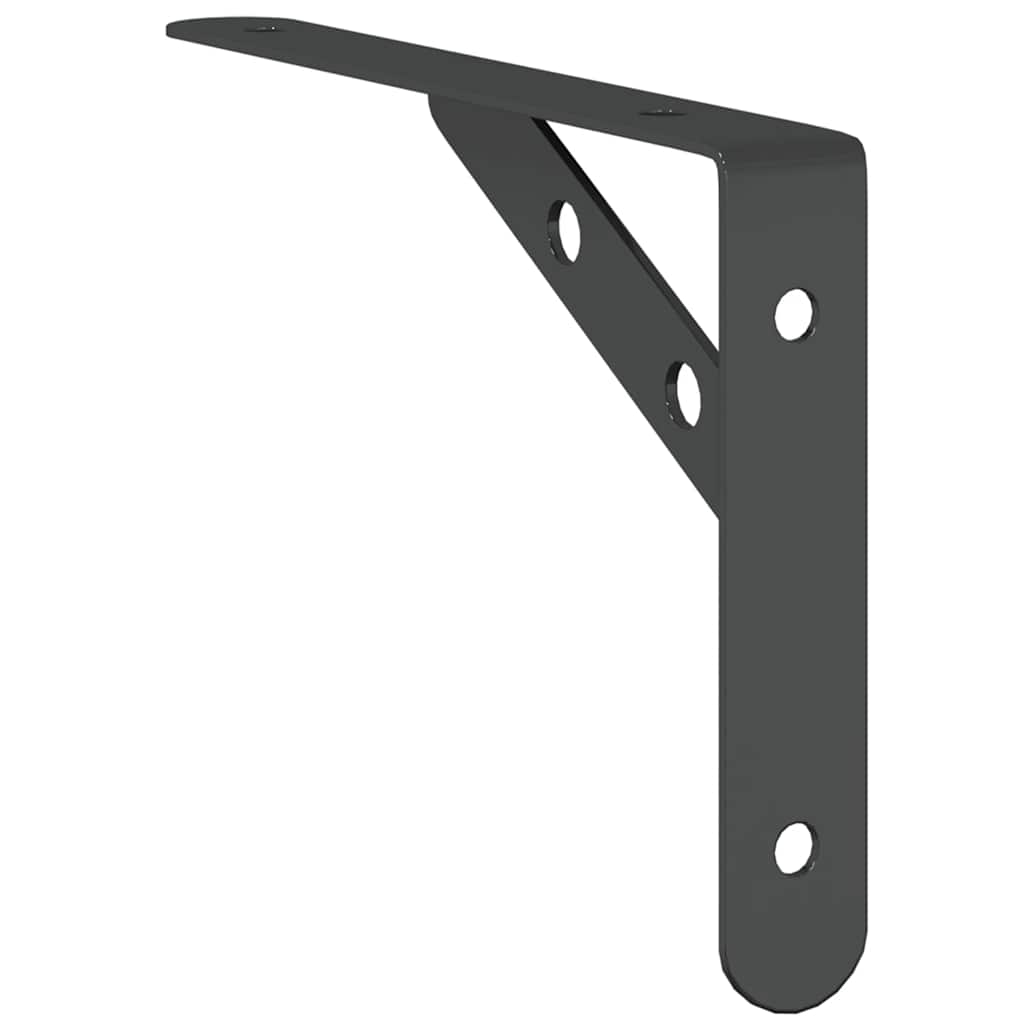 Staffe per Mensola 4 pz 20x2,5x14 cm in Acciaio Inox Nero | homemem39