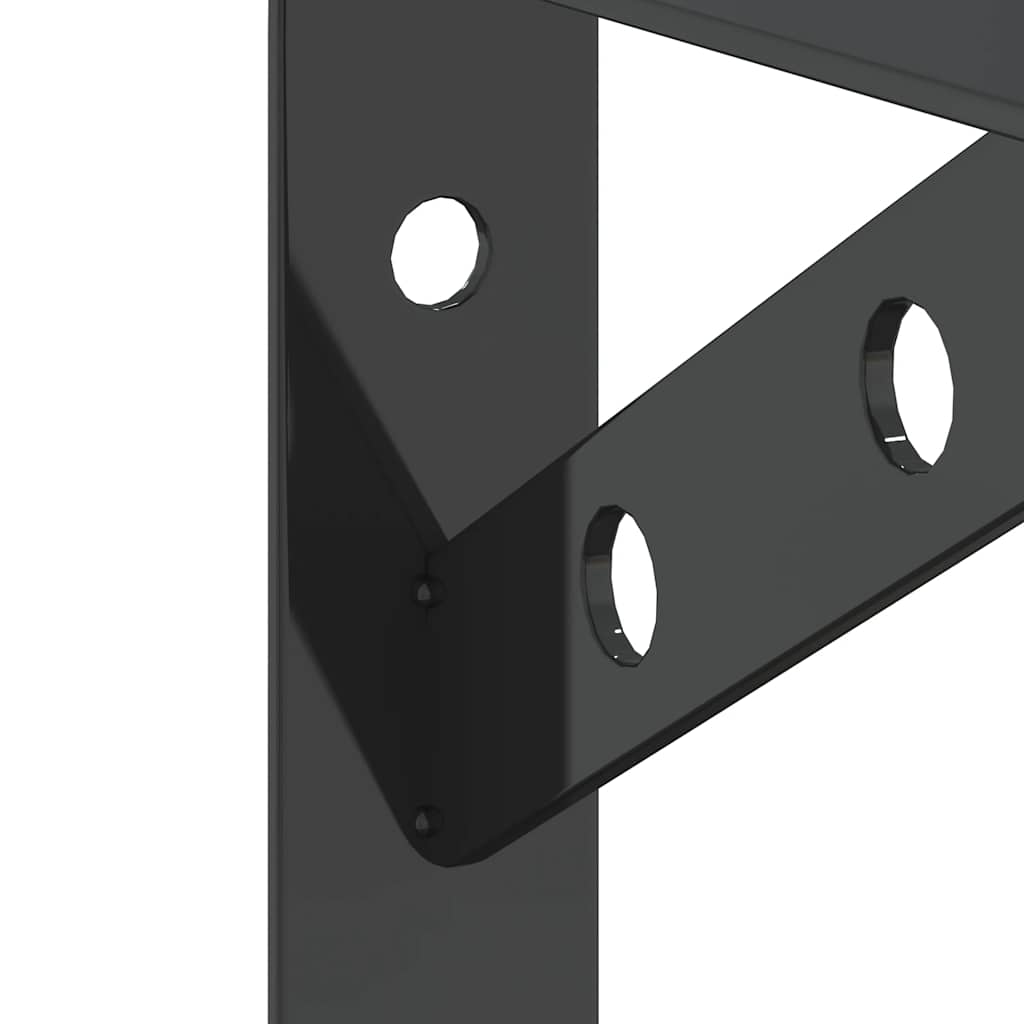 Staffe per Mensola 4 pz 20x2,5x14 cm in Acciaio Inox Nero | homemem39
