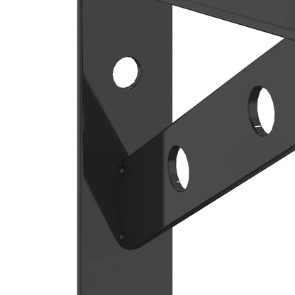 Staffe per Mensola 4 pz 20x2,5x14 cm in Acciaio Inox Nero | homemem39