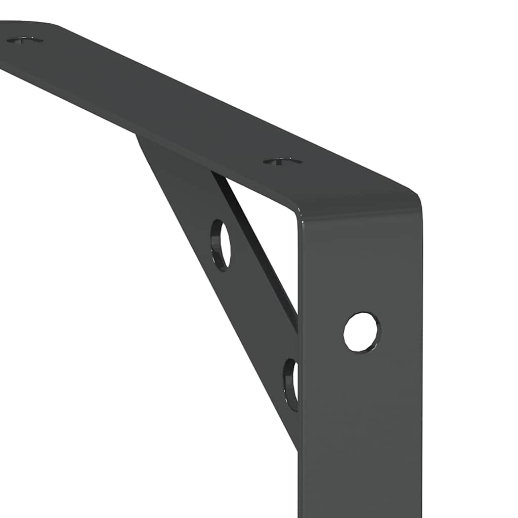 Staffe per Mensola 4 pz 20x2,5x14 cm in Acciaio Inox Nero | homemem39