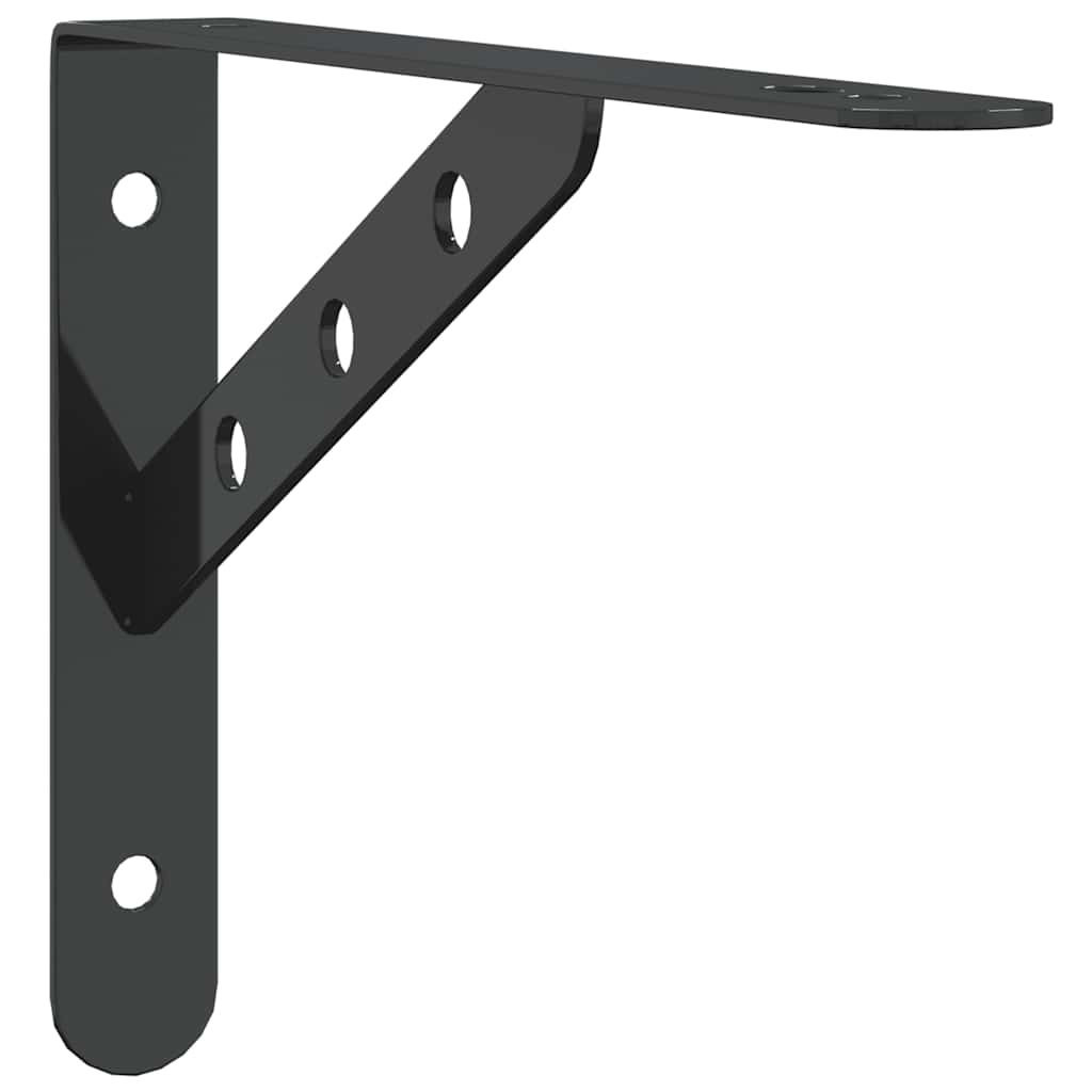 Staffe per Mensola 4 pz 23,5x2,5x15,5 cm in Acciaio Inox Nero | homemem39