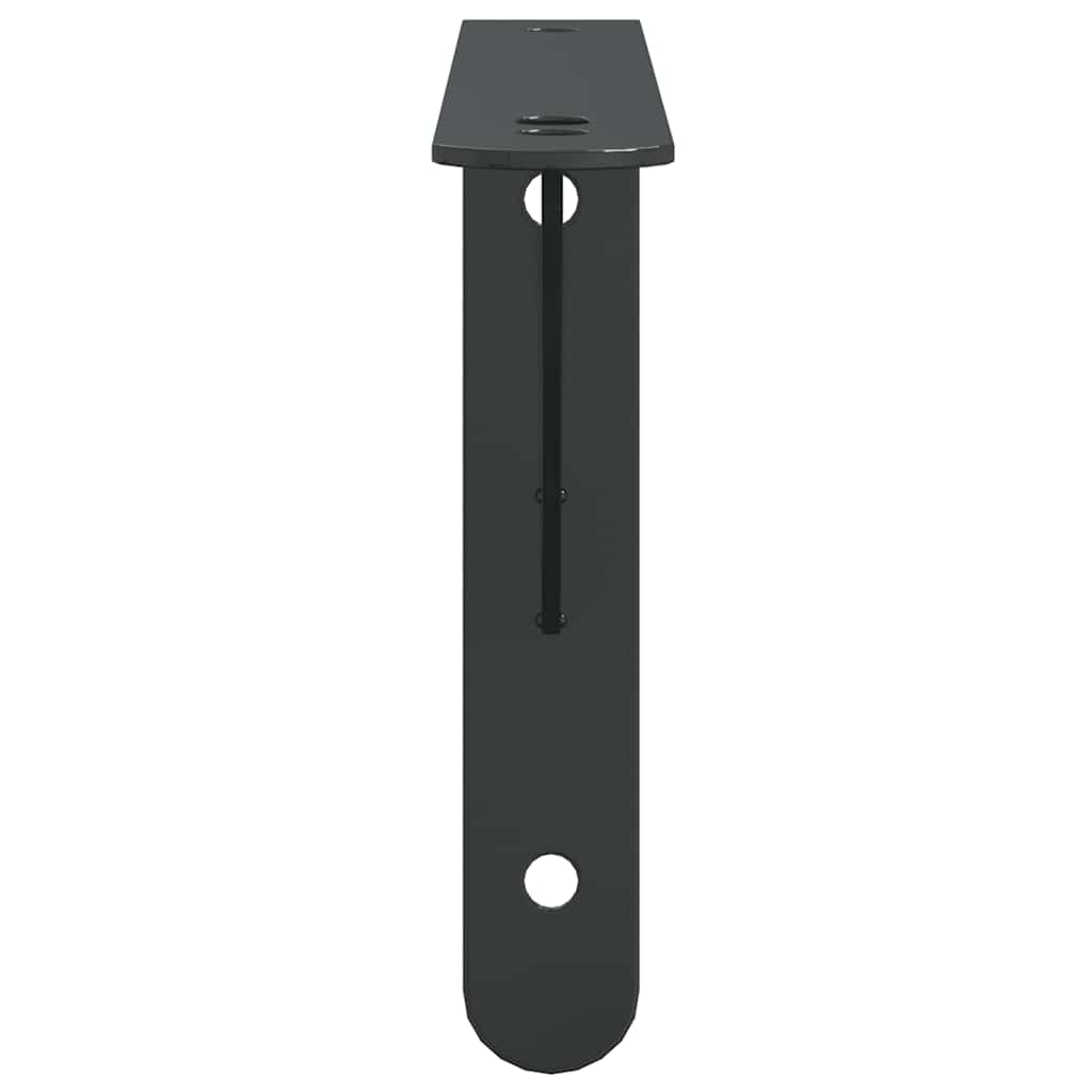 Staffe per Mensola 4 pz 23,5x2,5x15,5 cm in Acciaio Inox Nero | homemem39