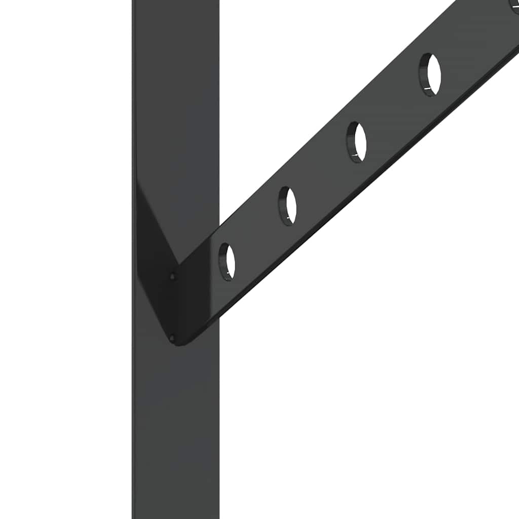 Staffe per Mensola 4 pz 23,5x2,5x15,5 cm in Acciaio Inox Nero
