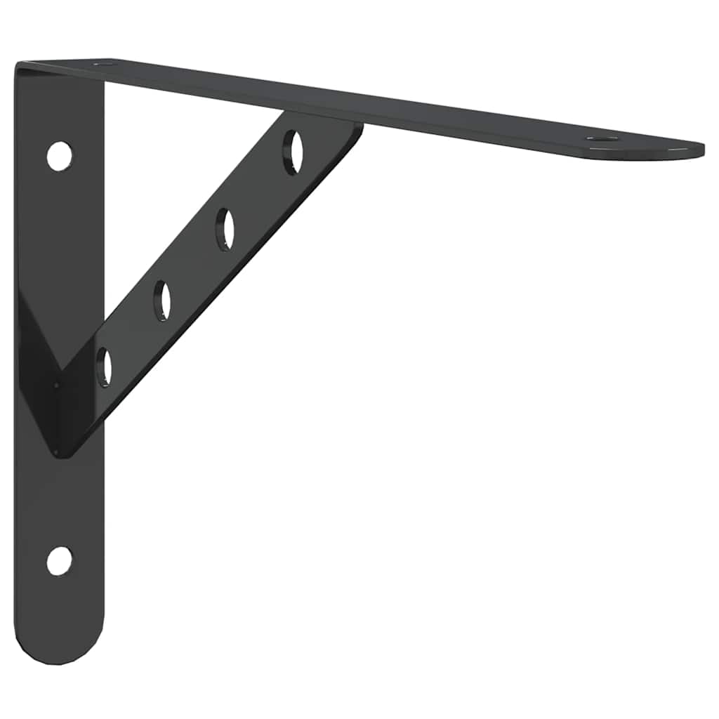 Staffe per Mensola 4 pz 30x2,5x15,5 cm in Acciaio Inox Nero | homemem39