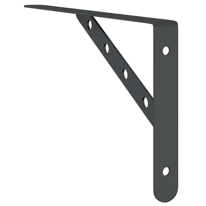 Staffe per Mensola 4 pz 30x2,5x15,5 cm in Acciaio Inox Nero