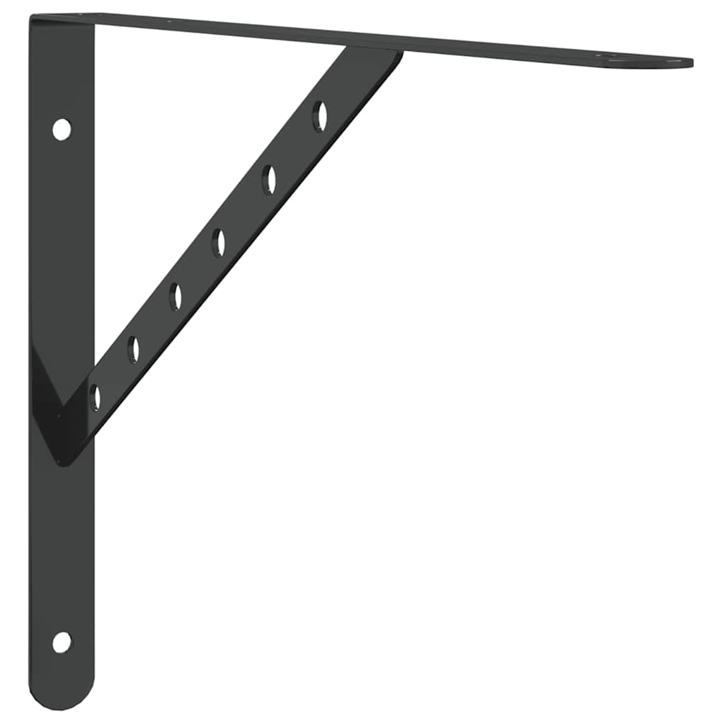 Staffe per Mensola 4 pz 40x2,5x25 cm in Acciaio Inox Nero | homemem39