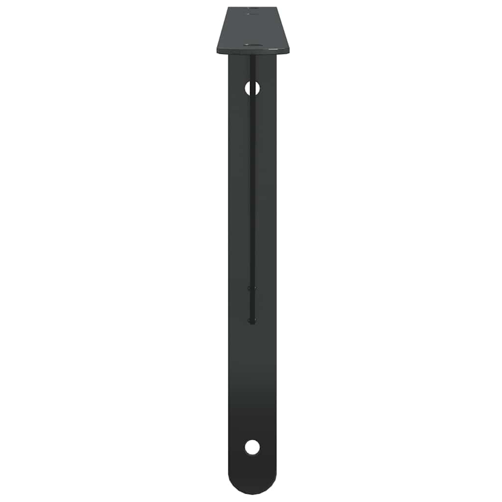 Staffe per Mensola 4 pz 40x2,5x25 cm in Acciaio Inox Nero