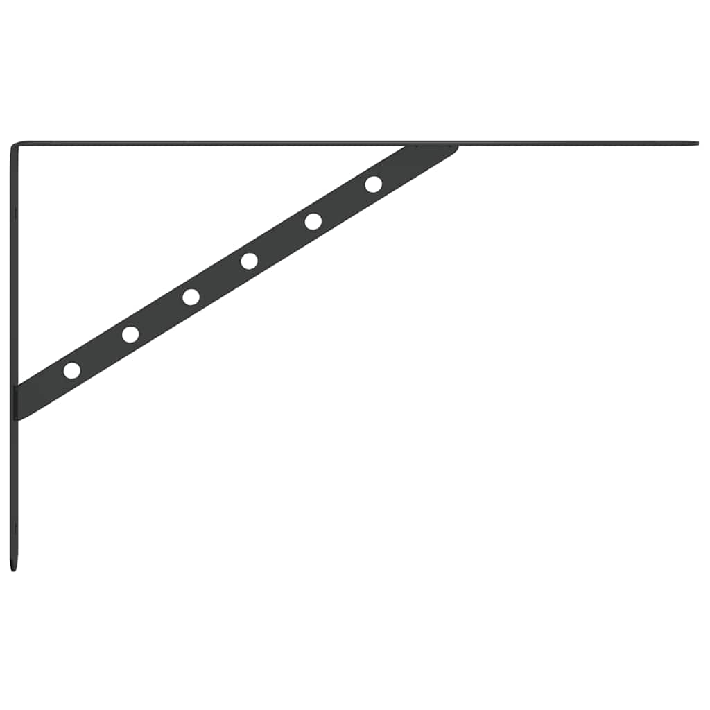 Staffe per Mensola 4 pz 40x2,5x25 cm in Acciaio Inox Nero