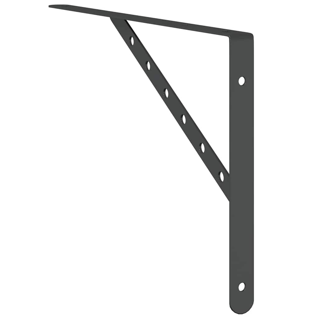 Staffe per Mensola 4 pz 40x2,5x25 cm in Acciaio Inox Nero | homemem39