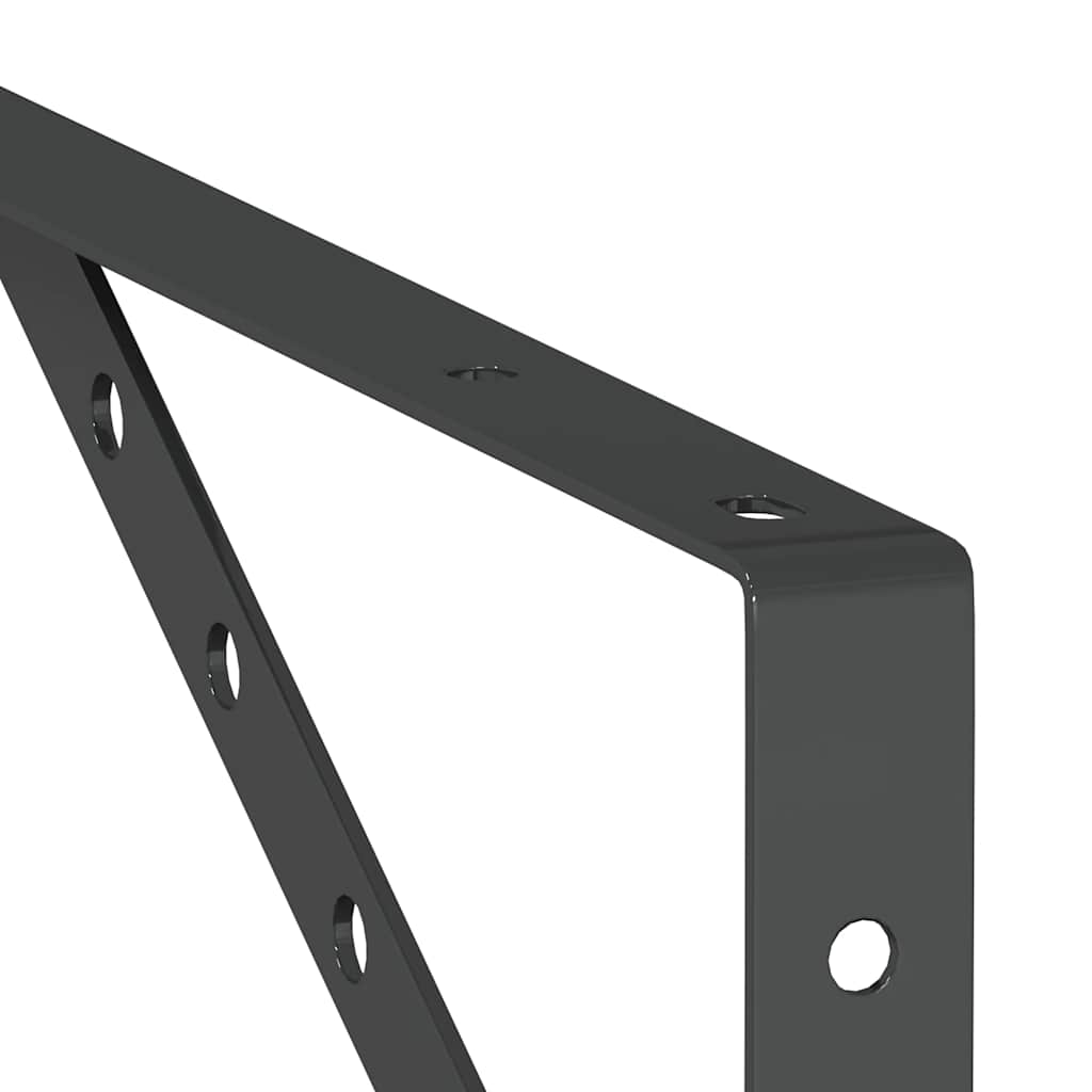 Staffe per Mensola 4 pz 40x2,5x25 cm in Acciaio Inox Nero