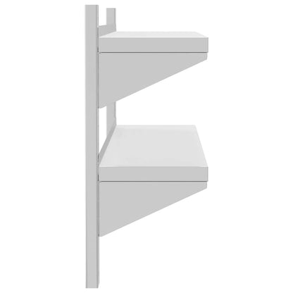Mensola a Muro 2 Ripiani 100x23,5x60cm Argento in Acciaio Inox | homemem39