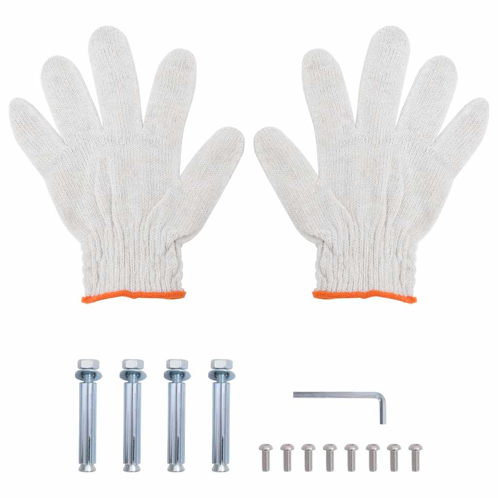 Mensola Muro 2 Ripiani 75x40x60cm Argento Acciaio Inossidabile | homemem39