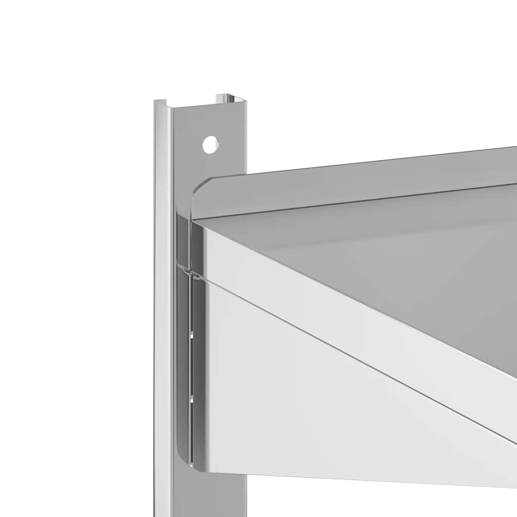 Mensola a Muro 2 Ripiani 75x23,5x60cm Argento in Acciaio Inox