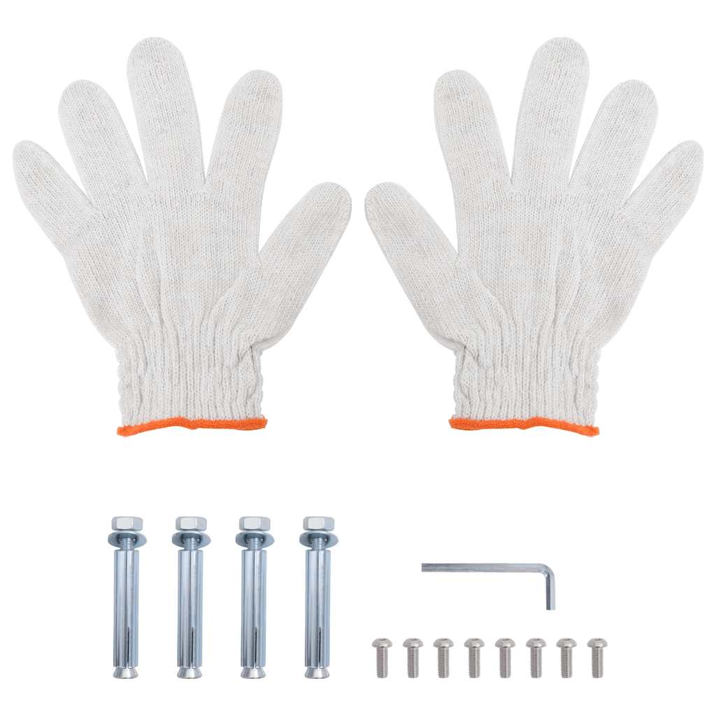 Mensola a Muro 2 Ripiani 75x23,5x60cm Argento in Acciaio Inox