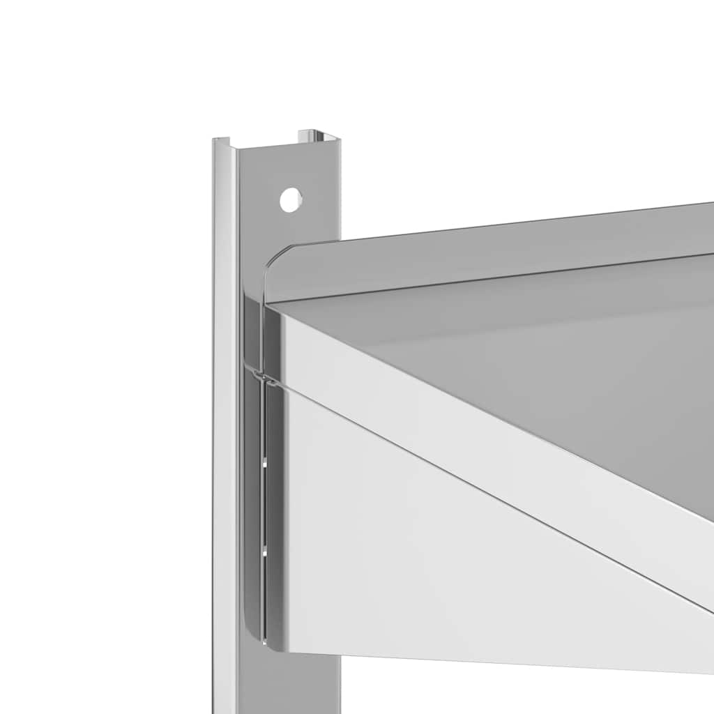 Mensola Muro 2 Ripiani 50x40x48 cm Argento Acciaio Inossidabile | homemem39
