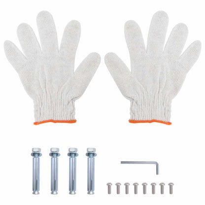 Mensola Muro 2 Ripiani 50x30x48 cm Argento Acciaio Inossidabile | homemem39