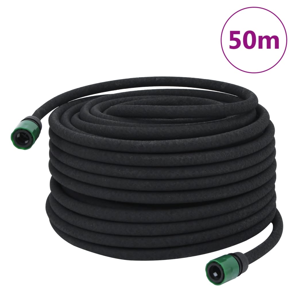 Tubo di Irrigazione da Giardino Nero 0,6" 50 m in Gomma