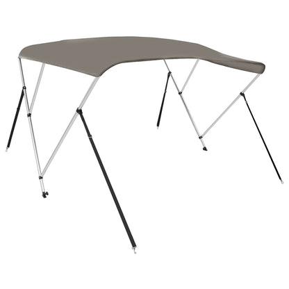 Bimini di Prua con Tendalino 3 Archi Grigio 183x140x137 cm