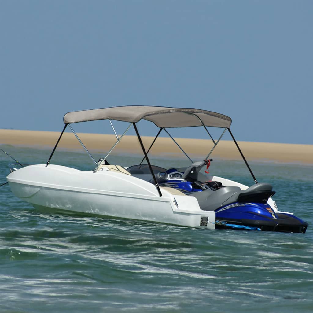 Bimini di Prua con Tendalino 3 Archi Grigio 183x180x137 cm | homemem39