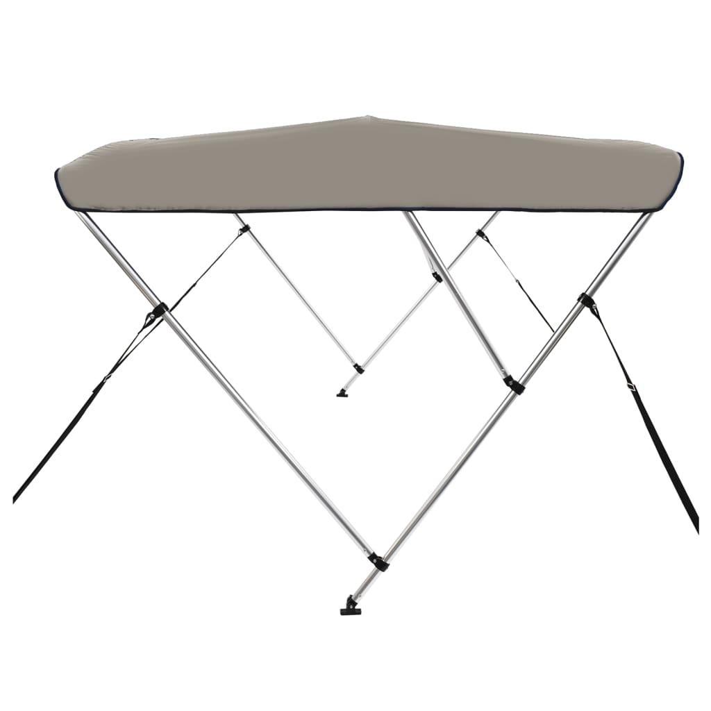Bimini di Prua con Tendalino 3 Archi Grigio 183x196x137 cm | homemem39