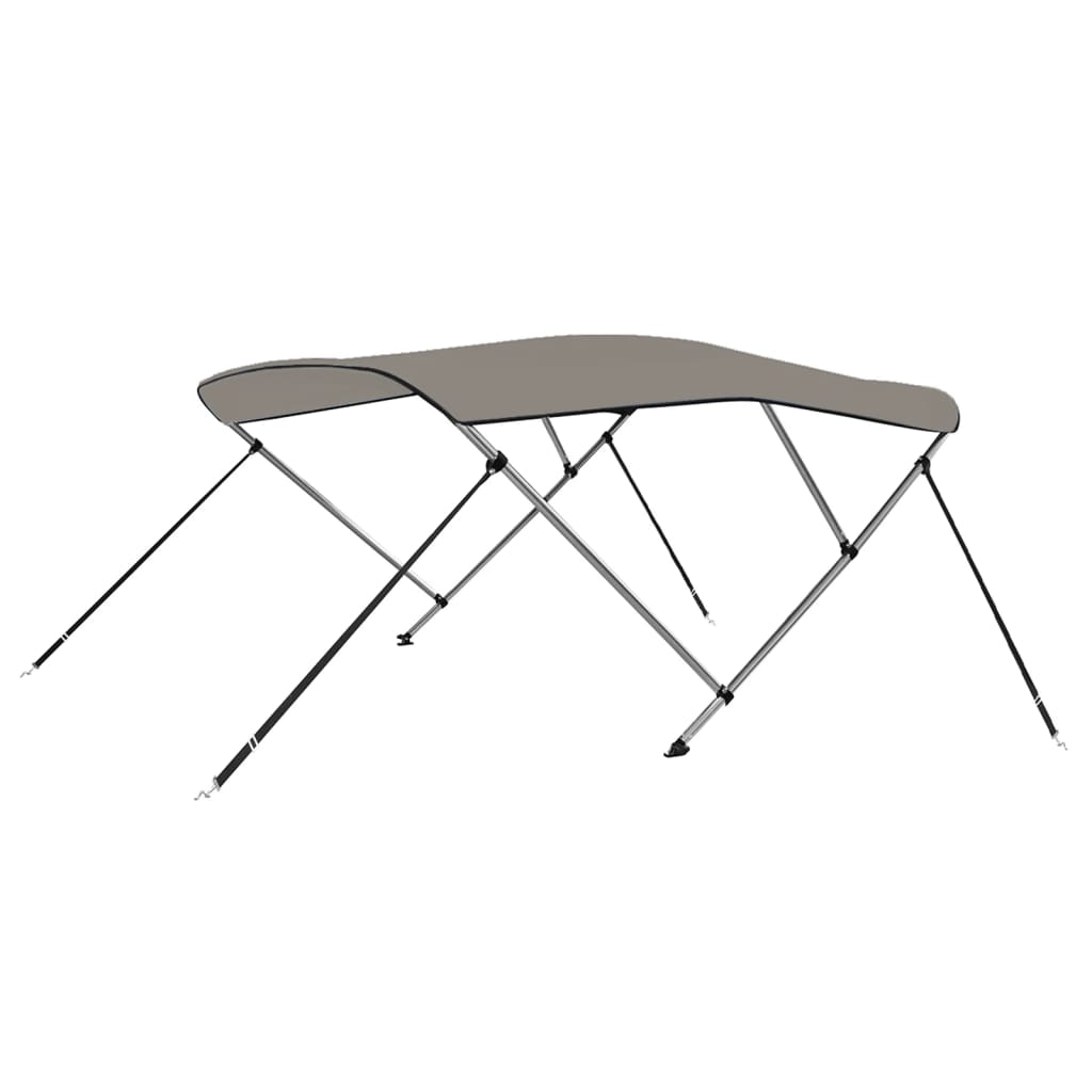 Bimini di Prua con Tendalino 3 Archi Grigio 183x196x137 cm | homemem39