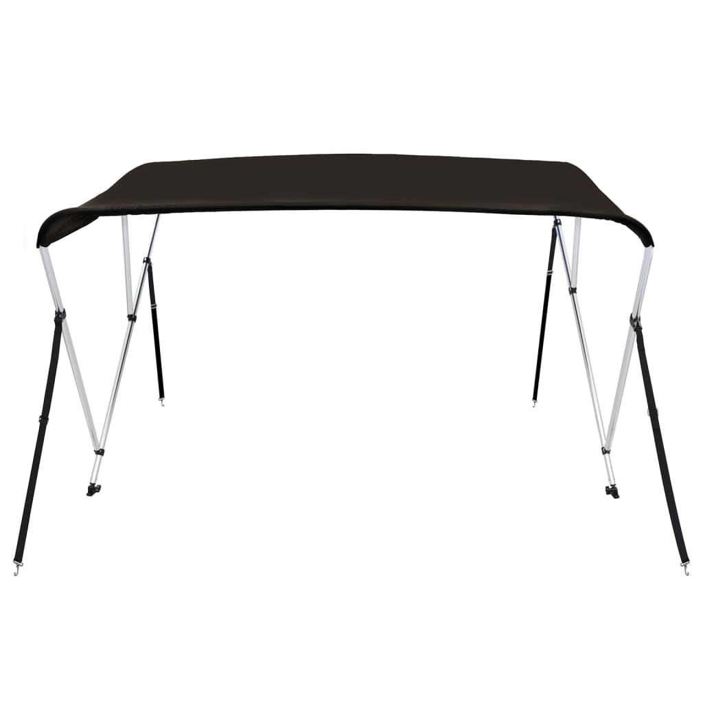 Bimini di Prua con Tendalino 3 Archi Nero 183x140x137 cm | homemem39