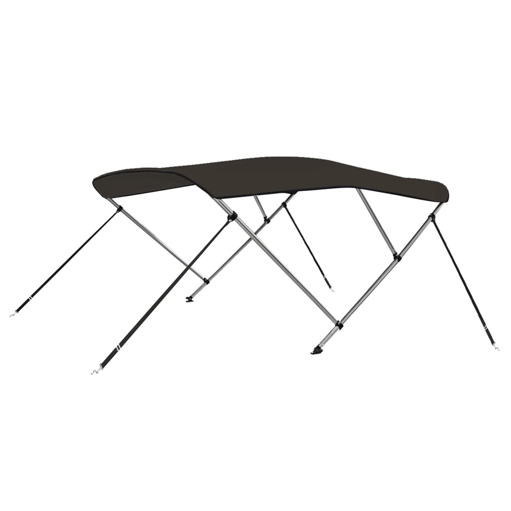 Bimini di Prua con Tendalino 3 Archi Nero 183x140x137 cm | homemem39