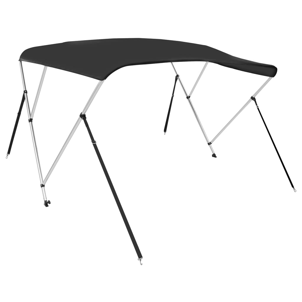 Bimini di Prua con Tendalino 3 Archi Nero 183x180x137 cm | homemem39