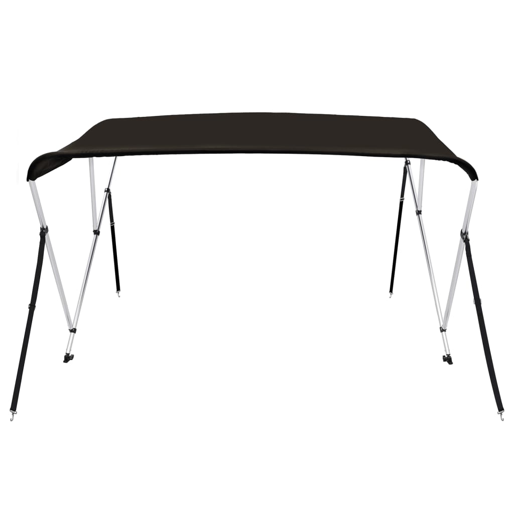 Bimini di Prua con Tendalino 3 Archi Nero 183x196x137 cm | homemem39