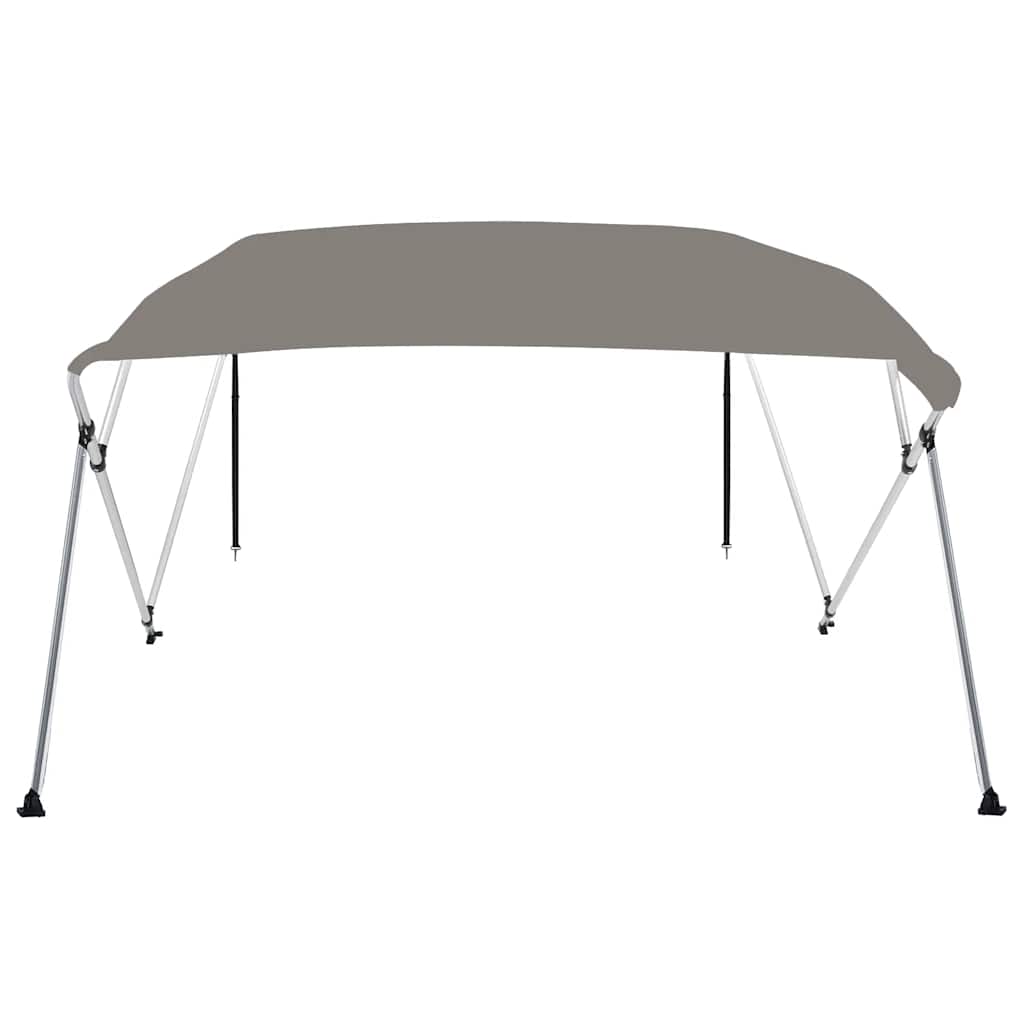 Bimini di Prua con Tendalino 4 Archi Grigio 243x210x137 cm