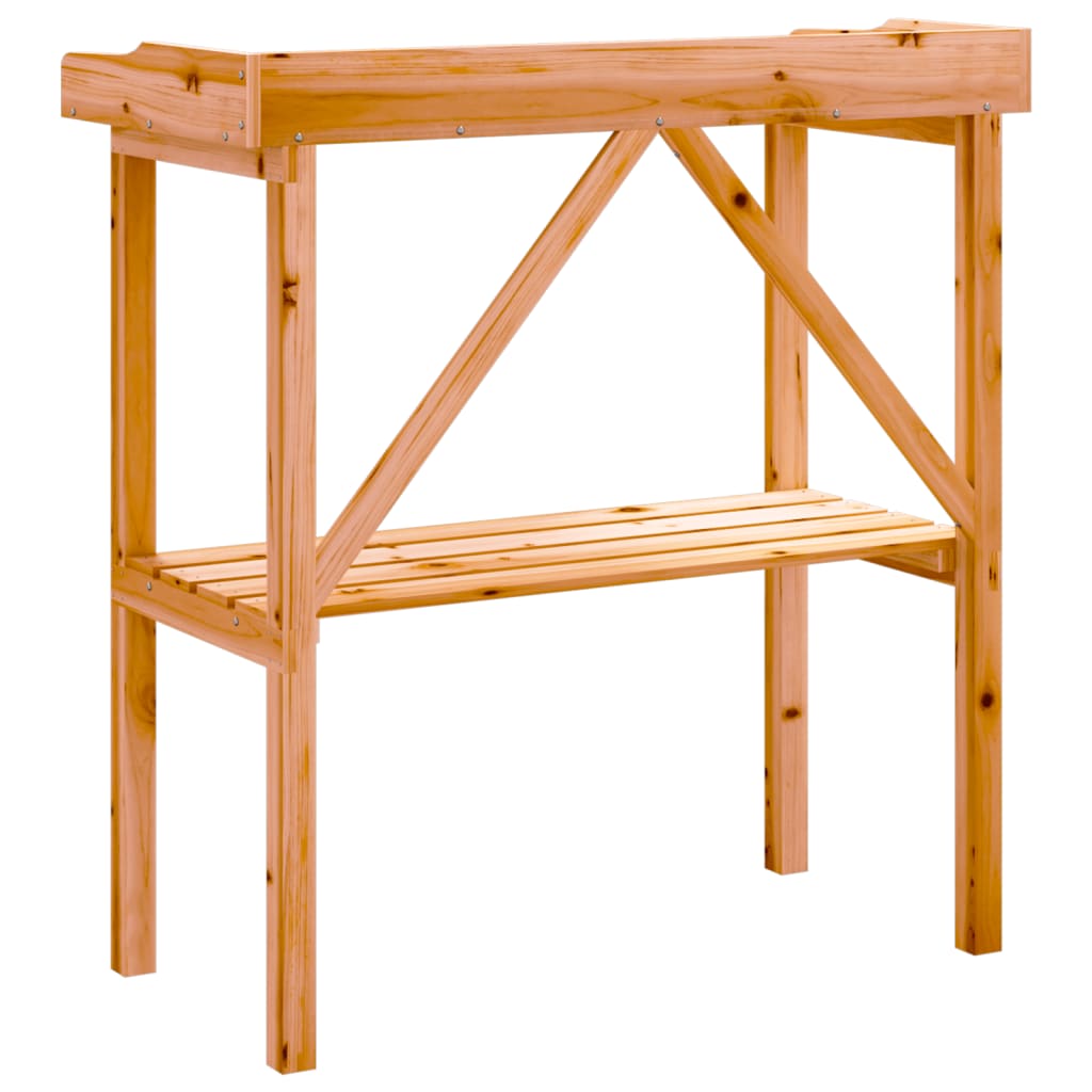 Tavolo Piante con Ripiano Marrone 78x38x,82,5cm Massello Abete - homemem39