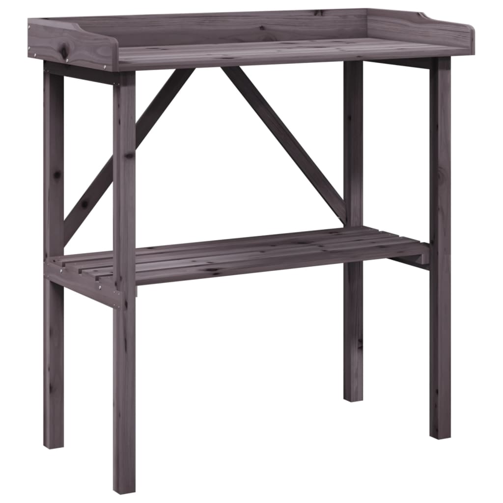 Tavolo Piante Ripiano Grigio 78x38x,82,5cm Legno Massello Abete | homemem39