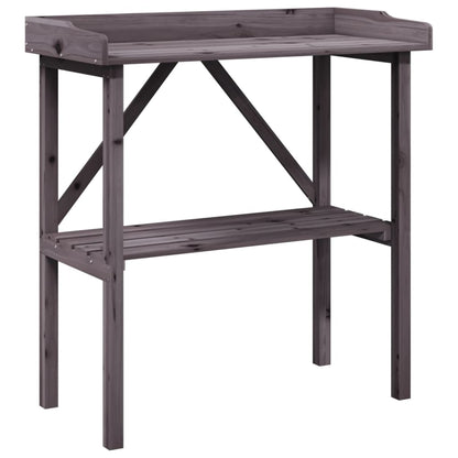 Tavolo Piante Ripiano Grigio 78x38x,82,5cm Legno Massello Abete | homemem39
