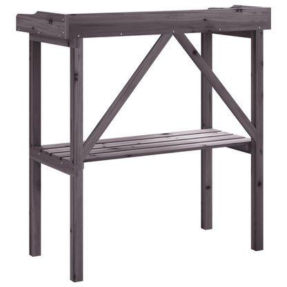 Tavolo Piante Ripiano Grigio 78x38x,82,5cm Legno Massello Abete | homemem39