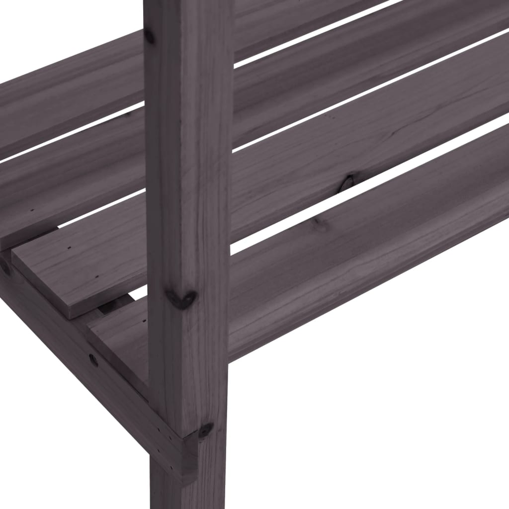 Tavolo Piante Ripiano Grigio 78x38x,82,5cm Legno Massello Abete | homemem39