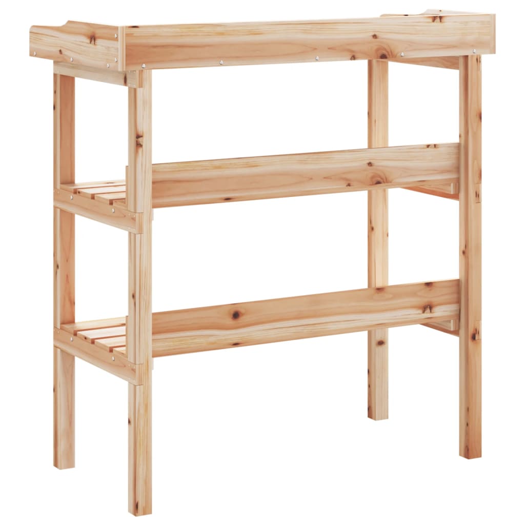 Tavolo Piante con Ripiani 78x38x,82,5cm Legno Massello Abete - homemem39
