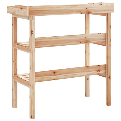 Tavolo Piante con Ripiani 78x38x,82,5cm Legno Massello Abete - homemem39