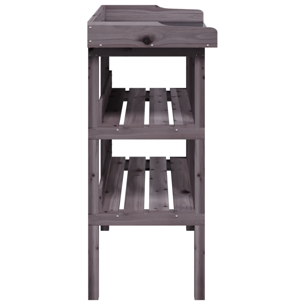 Tavolo Piante Ripiani Grigio 78x38x,82,5cm Legno Massello Abete | homemem39