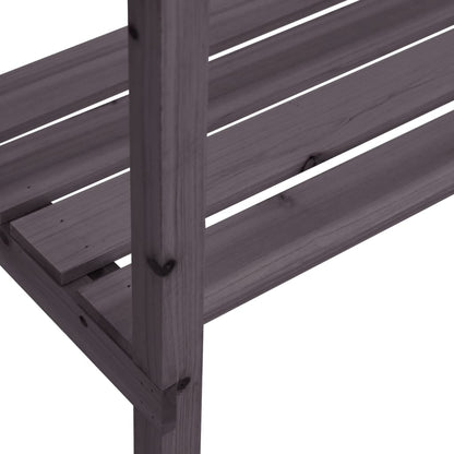 Tavolo Piante Ripiani Grigio 78x38x,82,5cm Legno Massello Abete | homemem39