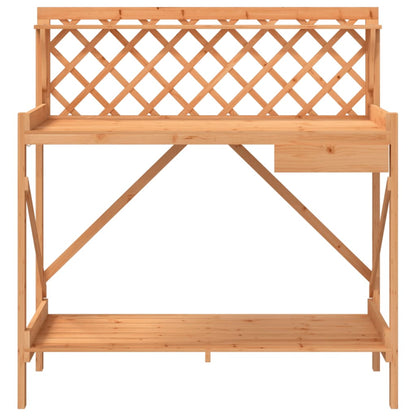 Panca Porta Vasi con Traliccio Marrone Legno Massello di Abete | homemem39