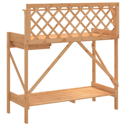 Panca Porta Vasi con Traliccio Marrone Legno Massello di Abete | homemem39