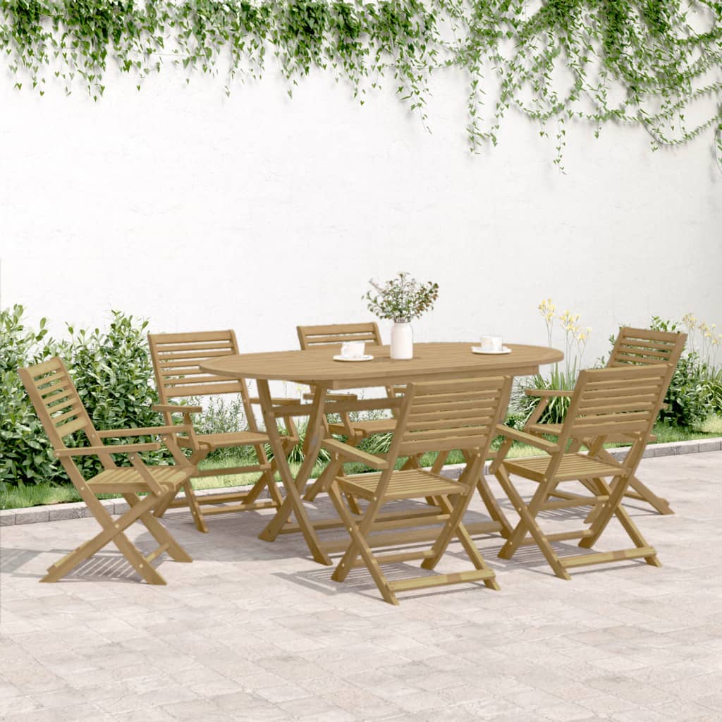 Sedie Giardino Pieghevoli 8pz 54,5x61,5x86,5 cm Massello Acacia