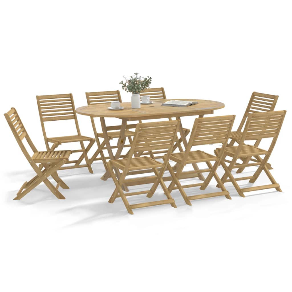 Sedie Giardino Pieghevoli 8 pz 48,5x61,5x87 cm Massello Acacia - homemem39