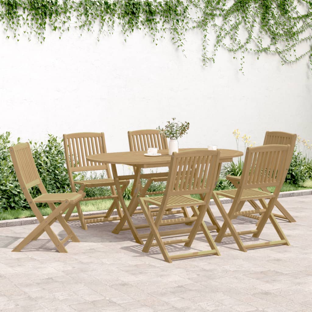 Sedie Giardino Pieghevoli 6 pz 54,5x58x90 cm Massello Acacia