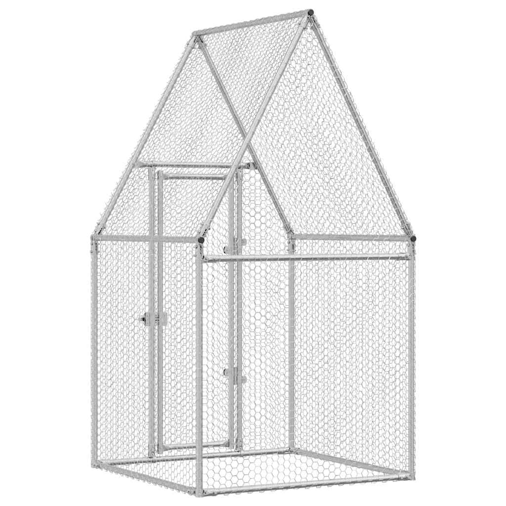 Gabbia per Polli Argento 100x100x190 cm in Acciaio Zincato | homemem39