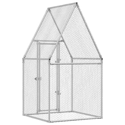 Gabbia per Polli Argento 100x100x190 cm in Acciaio Zincato | homemem39