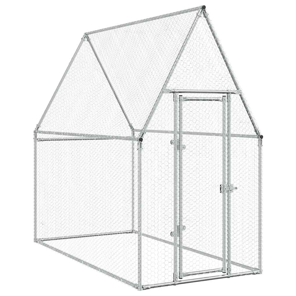 Gabbia per Polli Argento 200x100x190 cm in Acciaio Zincato | homemem39