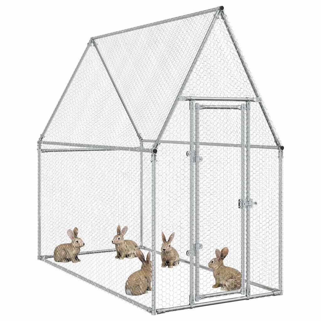 Gabbia per Polli Argento 200x100x190 cm in Acciaio Zincato | homemem39