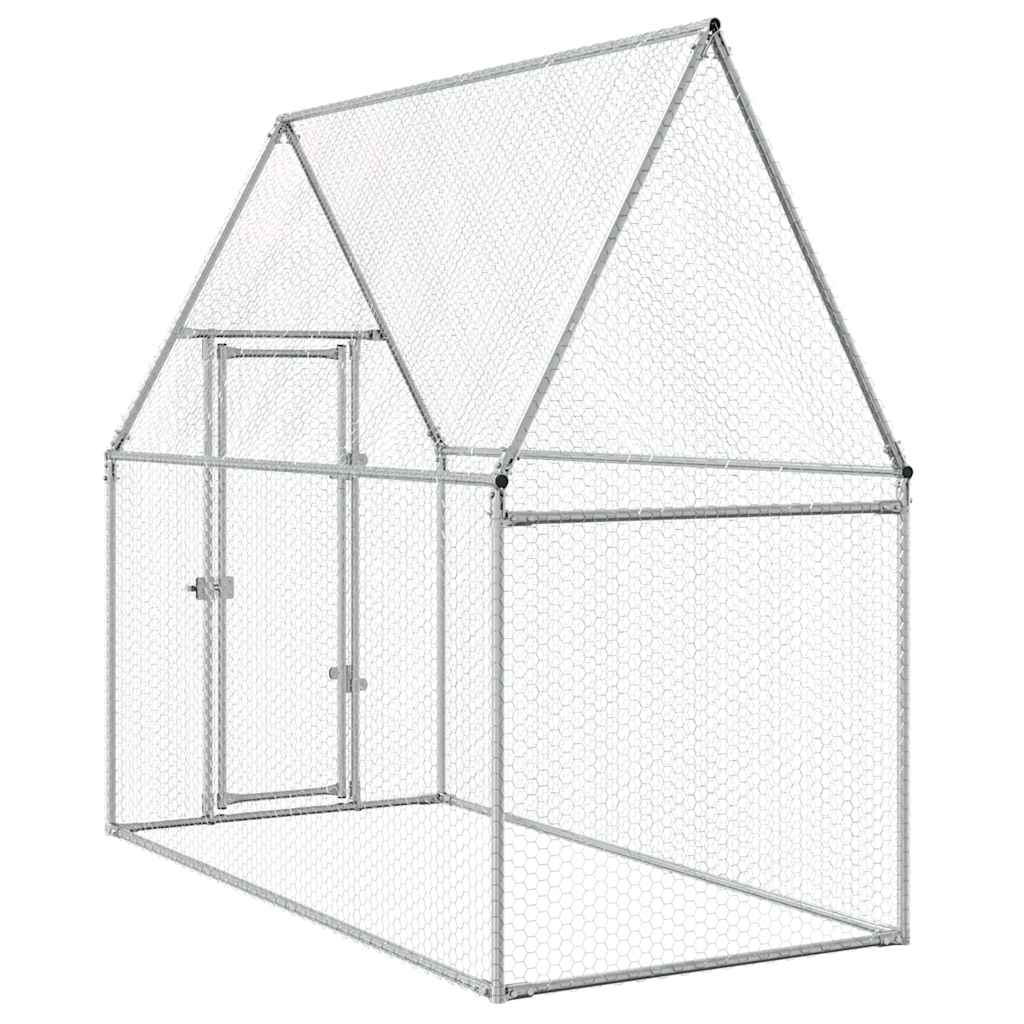 Gabbia per Polli Argento 200x100x190 cm in Acciaio Zincato | homemem39